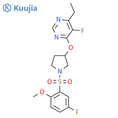 4-Ethyl-5-fluoro-6-((1-((5-fluoro-2-methoxyphenyl)sulfonyl)pyrrolidin-3-yl)oxy)pyrimidine structure