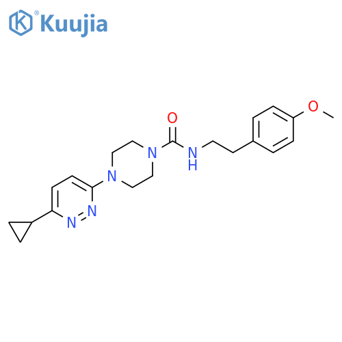 4-(6-cyclopropylpyridazin-3-yl)-N-2-(4-methoxyphenyl)ethylpiperazine-1-carboxamide structure