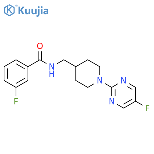 3-fluoro-N-[[1-(5-fluoropyrimidin-2-yl)piperidin-4-yl]methyl]benzamide structure