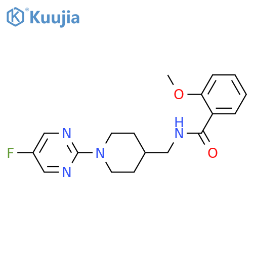 N-[[1-(5-fluoropyrimidin-2-yl)piperidin-4-yl]methyl]-2-methoxybenzamide structure