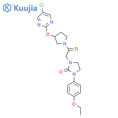 1-(2-{3-(5-chloropyrimidin-2-yl)oxypyrrolidin-1-yl}-2-oxoethyl)-3-(4-ethoxyphenyl)imidazolidin-2-one structure