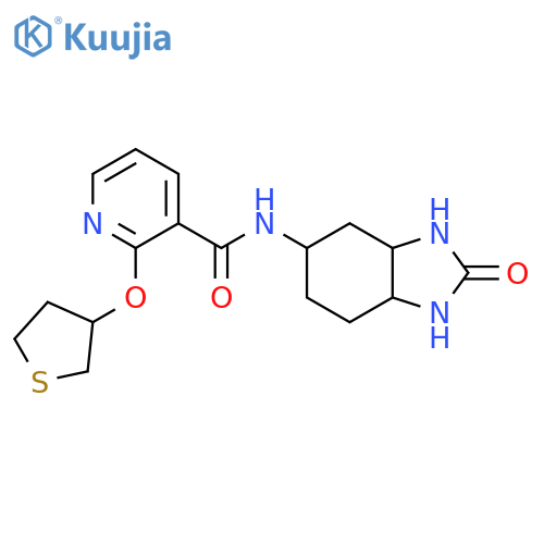 N-(2-oxo-2,3-dihydro-1H-1,3-benzodiazol-5-yl)-2-(thiolan-3-yloxy)pyridine-3-carboxamide structure