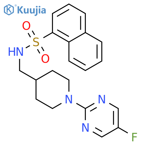 N-[[1-(5-fluoropyrimidin-2-yl)piperidin-4-yl]methyl]naphthalene-1-sulfonamide structure