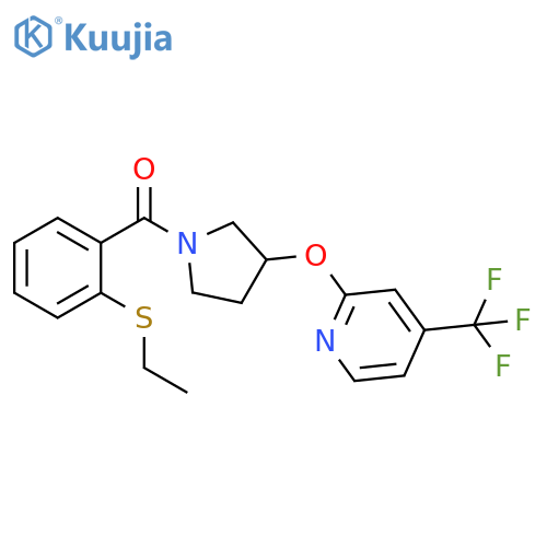 [2-(Ethylthio)phenyl][3-[[4-(trifluoromethyl)-2-pyridinyl]oxy]-1-pyrrolidinyl]methanone structure