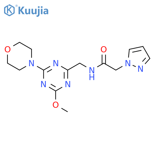 N-{4-methoxy-6-(morpholin-4-yl)-1,3,5-triazin-2-ylmethyl}-2-(1H-pyrazol-1-yl)acetamide structure