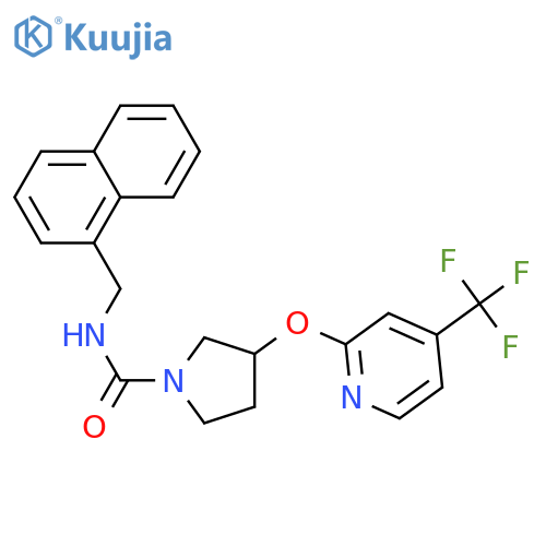 N-(naphthalen-1-ylmethyl)-3-[4-(trifluoromethyl)pyridin-2-yl]oxypyrrolidine-1-carboxamide structure