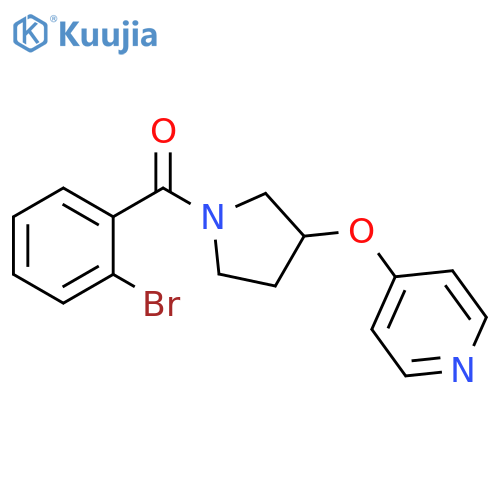 (2-Bromophenyl)[3-(4-pyridinyloxy)-1-pyrrolidinyl]methanone structure