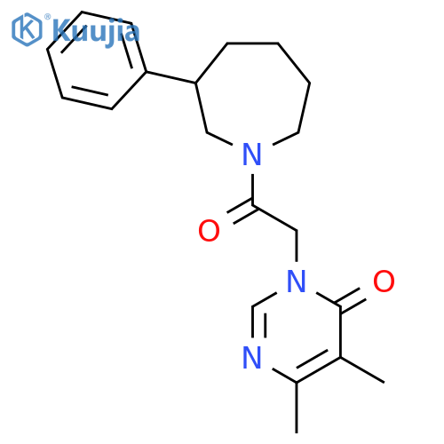 5,6-dimethyl-3-(2-oxo-2-(3-phenylazepan-1-yl)ethyl)pyrimidin-4(3H)-one structure