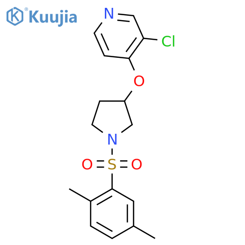 3-Chloro-4-{[1-(2,5-dimethylbenzenesulfonyl)pyrrolidin-3-yl]oxy}pyridine structure