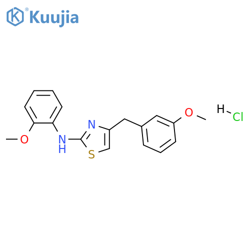 N-(2-methoxyphenyl)-4-[(3-methoxyphenyl)methyl]-1,3-thiazol-2-amine:hydrochloride structure