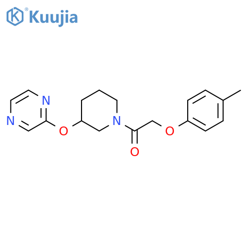 2-(4-methylphenoxy)-1-[3-(pyrazin-2-yloxy)piperidin-1-yl]ethan-1-one structure