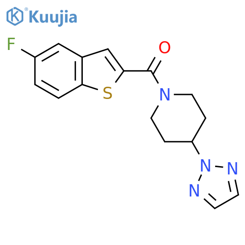 1-(5-fluoro-1-benzothiophene-2-carbonyl)-4-(2H-1,2,3-triazol-2-yl)piperidine structure