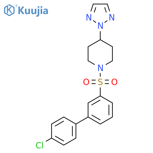1-({4'-chloro-1,1'-biphenyl-3-yl}sulfonyl)-4-(2H-1,2,3-triazol-2-yl)piperidine structure
