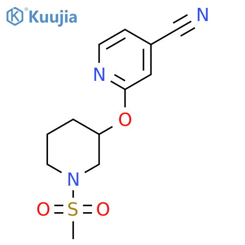 2-[(1-methanesulfonylpiperidin-3-yl)oxy]pyridine-4-carbonitrile structure