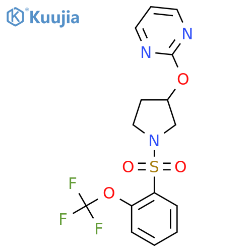 2-((1-((2-(Trifluoromethoxy)phenyl)sulfonyl)pyrrolidin-3-yl)oxy)pyrimidine structure