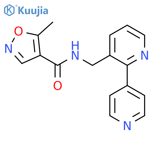 N-({[2,4'-bipyridine]-3-yl}methyl)-5-methyl-1,2-oxazole-4-carboxamide structure