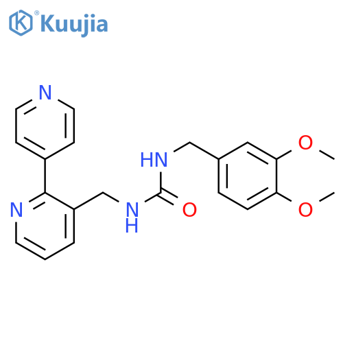 3-({[2,4'-bipyridine]-3-yl}methyl)-1-[(3,4-dimethoxyphenyl)methyl]urea structure