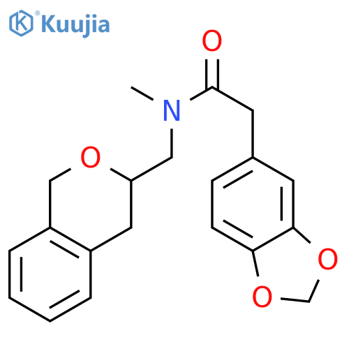 2-(2H-1,3-benzodioxol-5-yl)-N-[(3,4-dihydro-1H-2-benzopyran-3-yl)methyl]-N-methylacetamide structure