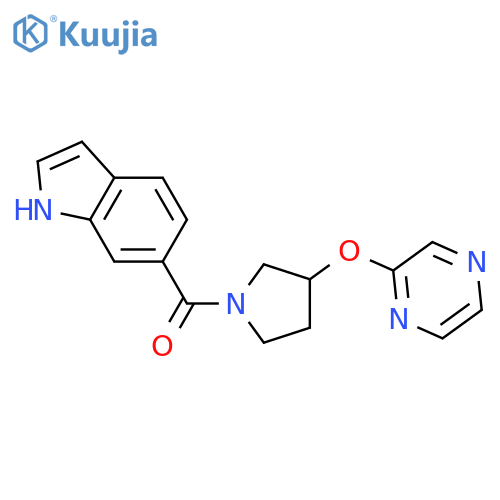 6-[3-(pyrazin-2-yloxy)pyrrolidine-1-carbonyl]-1H-indole structure