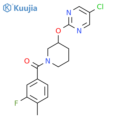 5-chloro-2-{1-(3-fluoro-4-methylbenzoyl)piperidin-3-yloxy}pyrimidine structure