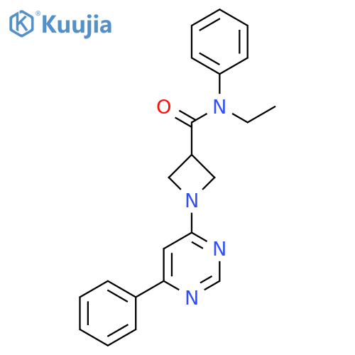N-ethyl-N-phenyl-1-(6-phenylpyrimidin-4-yl)azetidine-3-carboxamide structure
