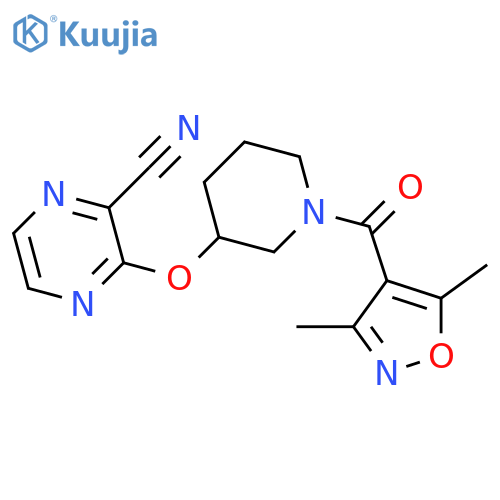 3-{[1-(3,5-dimethyl-1,2-oxazole-4-carbonyl)piperidin-3-yl]oxy}pyrazine-2-carbonitrile structure