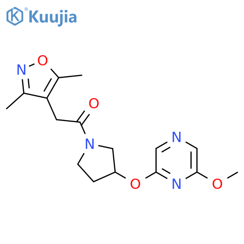 2-(3,5-dimethyl-1,2-oxazol-4-yl)-1-{3-[(6-methoxypyrazin-2-yl)oxy]pyrrolidin-1-yl}ethan-1-one structure