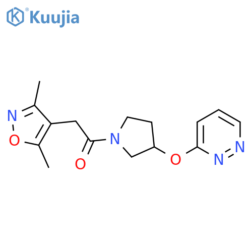 2-(3,5-dimethyl-1,2-oxazol-4-yl)-1-3-(pyridazin-3-yloxy)pyrrolidin-1-ylethan-1-one structure