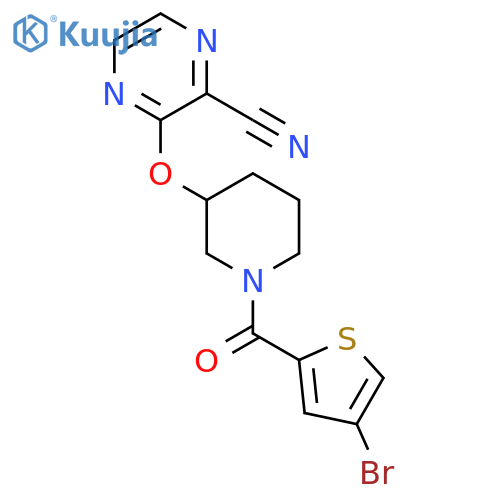 3-{[1-(4-bromothiophene-2-carbonyl)piperidin-3-yl]oxy}pyrazine-2-carbonitrile structure