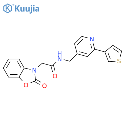 2-(2-oxo-2,3-dihydro-1,3-benzoxazol-3-yl)-N-{[2-(thiophen-3-yl)pyridin-4-yl]methyl}acetamide structure