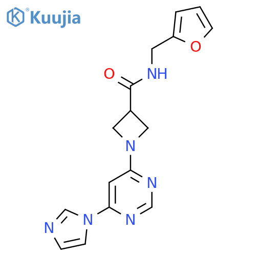 N-(furan-2-yl)methyl-1-6-(1H-imidazol-1-yl)pyrimidin-4-ylazetidine-3-carboxamide structure