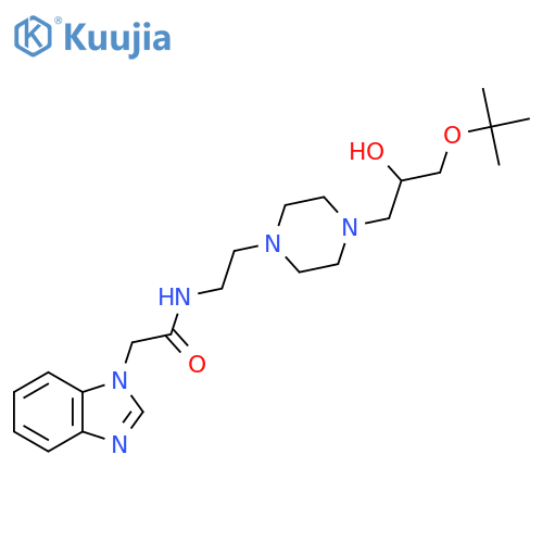 2-(1H-1,3-benzodiazol-1-yl)-N-(2-{4-[3-(tert-butoxy)-2-hydroxypropyl]piperazin-1-yl}ethyl)acetamide structure