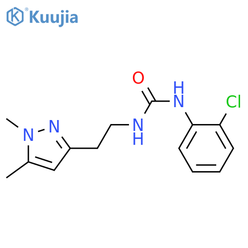 1-(2-chlorophenyl)-3-2-(1,5-dimethyl-1H-pyrazol-3-yl)ethylurea structure