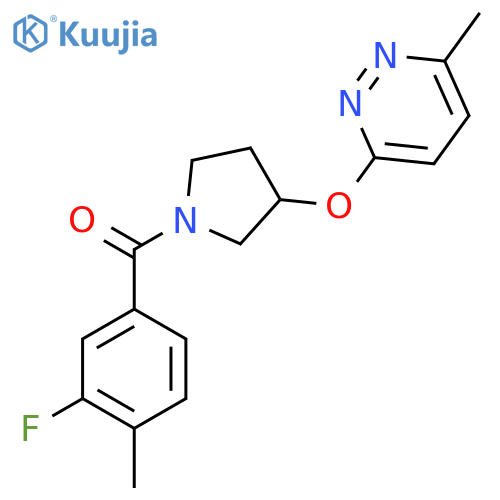 3-{[1-(3-fluoro-4-methylbenzoyl)pyrrolidin-3-yl]oxy}-6-methylpyridazine structure