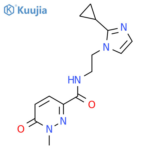 N-[2-(2-cyclopropyl-1H-imidazol-1-yl)ethyl]-1-methyl-6-oxo-1,6-dihydropyridazine-3-carboxamide structure