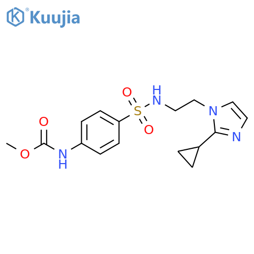 methyl N-(4-{[2-(2-cyclopropyl-1H-imidazol-1-yl)ethyl]sulfamoyl}phenyl)carbamate structure