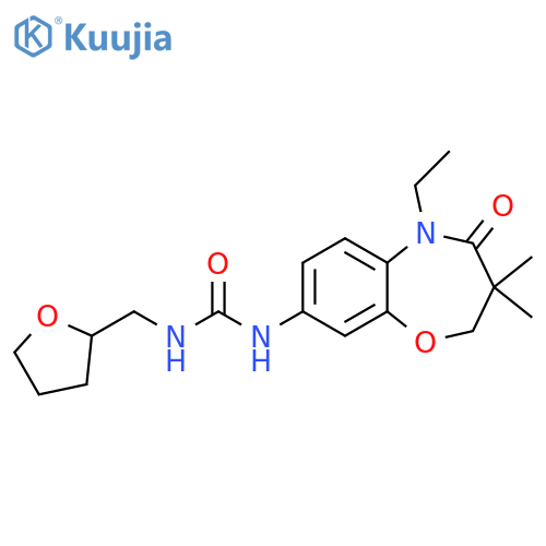 1-(5-ethyl-3,3-dimethyl-4-oxo-2,3,4,5-tetrahydro-1,5-benzoxazepin-8-yl)-3-[(oxolan-2-yl)methyl]urea structure