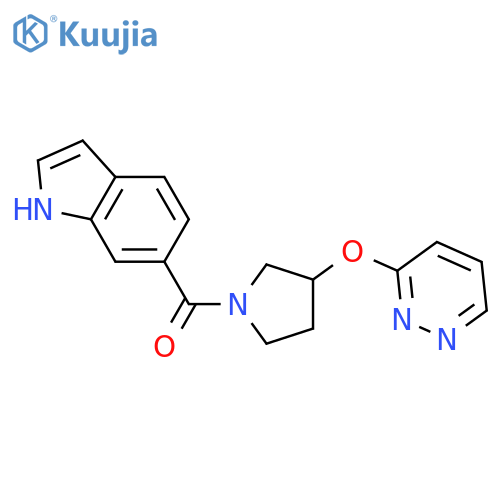 6-[3-(pyridazin-3-yloxy)pyrrolidine-1-carbonyl]-1H-indole structure