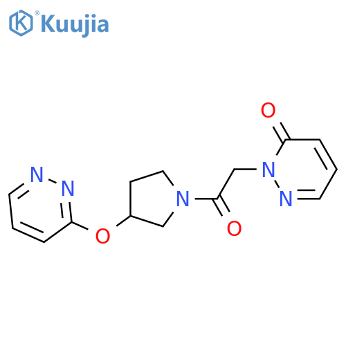 2-{2-oxo-2-[3-(pyridazin-3-yloxy)pyrrolidin-1-yl]ethyl}-2,3-dihydropyridazin-3-one structure