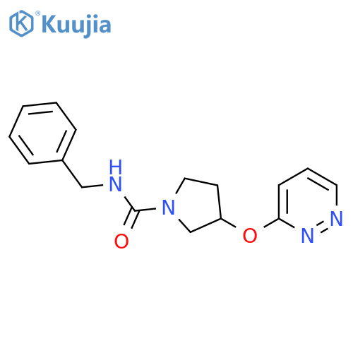N-benzyl-3-(pyridazin-3-yloxy)pyrrolidine-1-carboxamide structure