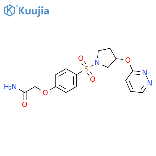 2-(4-{[3-(pyridazin-3-yloxy)pyrrolidin-1-yl]sulfonyl}phenoxy)acetamide structure