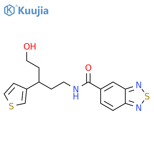 N-[5-hydroxy-3-(thiophen-3-yl)pentyl]-2,1,3-benzothiadiazole-5-carboxamide structure