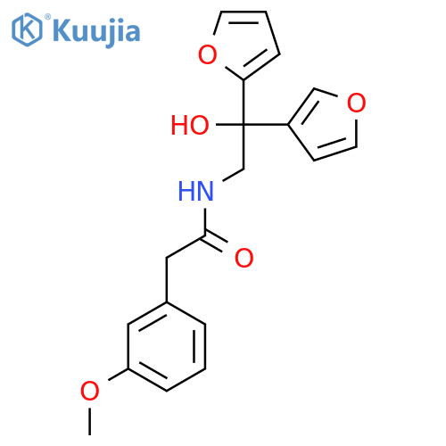 N-2-(furan-2-yl)-2-(furan-3-yl)-2-hydroxyethyl-2-(3-methoxyphenyl)acetamide structure