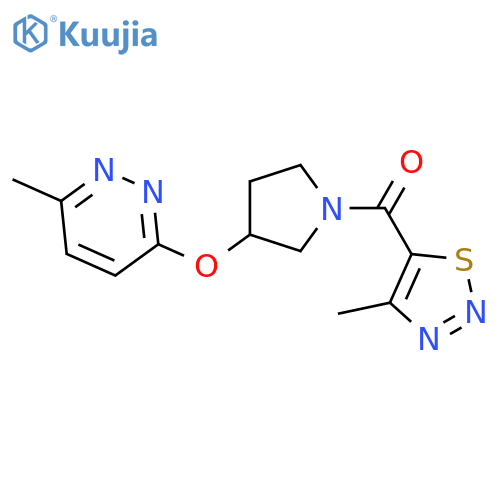 3-methyl-6-{[1-(4-methyl-1,2,3-thiadiazole-5-carbonyl)pyrrolidin-3-yl]oxy}pyridazine structure