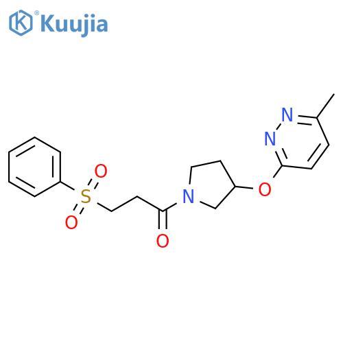 3-(benzenesulfonyl)-1-{3-[(6-methylpyridazin-3-yl)oxy]pyrrolidin-1-yl}propan-1-one structure