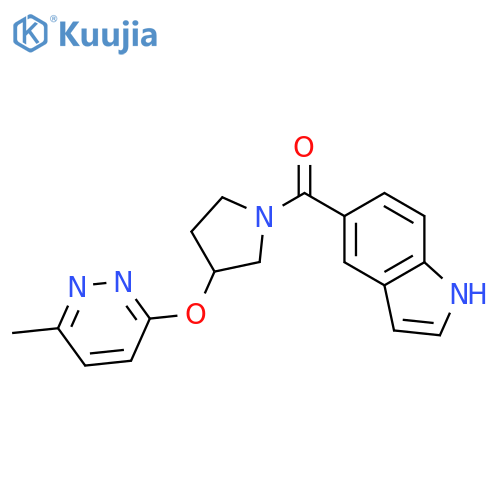 5-{3-[(6-methylpyridazin-3-yl)oxy]pyrrolidine-1-carbonyl}-1H-indole structure