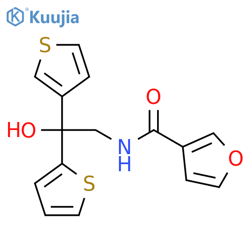 N-2-hydroxy-2-(thiophen-2-yl)-2-(thiophen-3-yl)ethylfuran-3-carboxamide structure