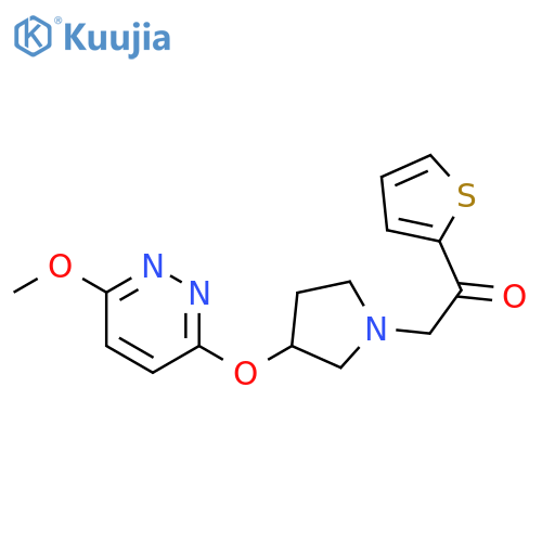 1-{3-[(6-methoxypyridazin-3-yl)oxy]pyrrolidin-1-yl}-2-(thiophen-2-yl)ethan-1-one structure