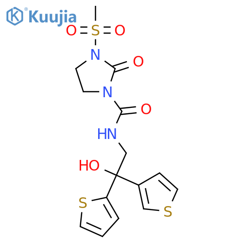 N-2-hydroxy-2-(thiophen-2-yl)-2-(thiophen-3-yl)ethyl-3-methanesulfonyl-2-oxoimidazolidine-1-carboxamide structure