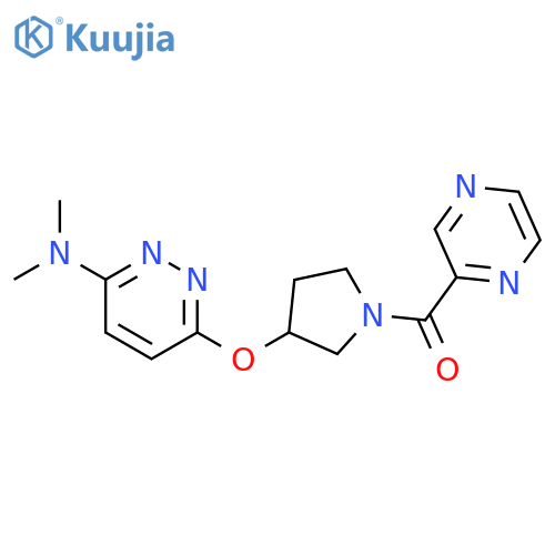 N,N-dimethyl-6-{[1-(pyrazine-2-carbonyl)pyrrolidin-3-yl]oxy}pyridazin-3-amine structure